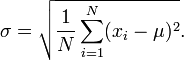 population standard deviation equation